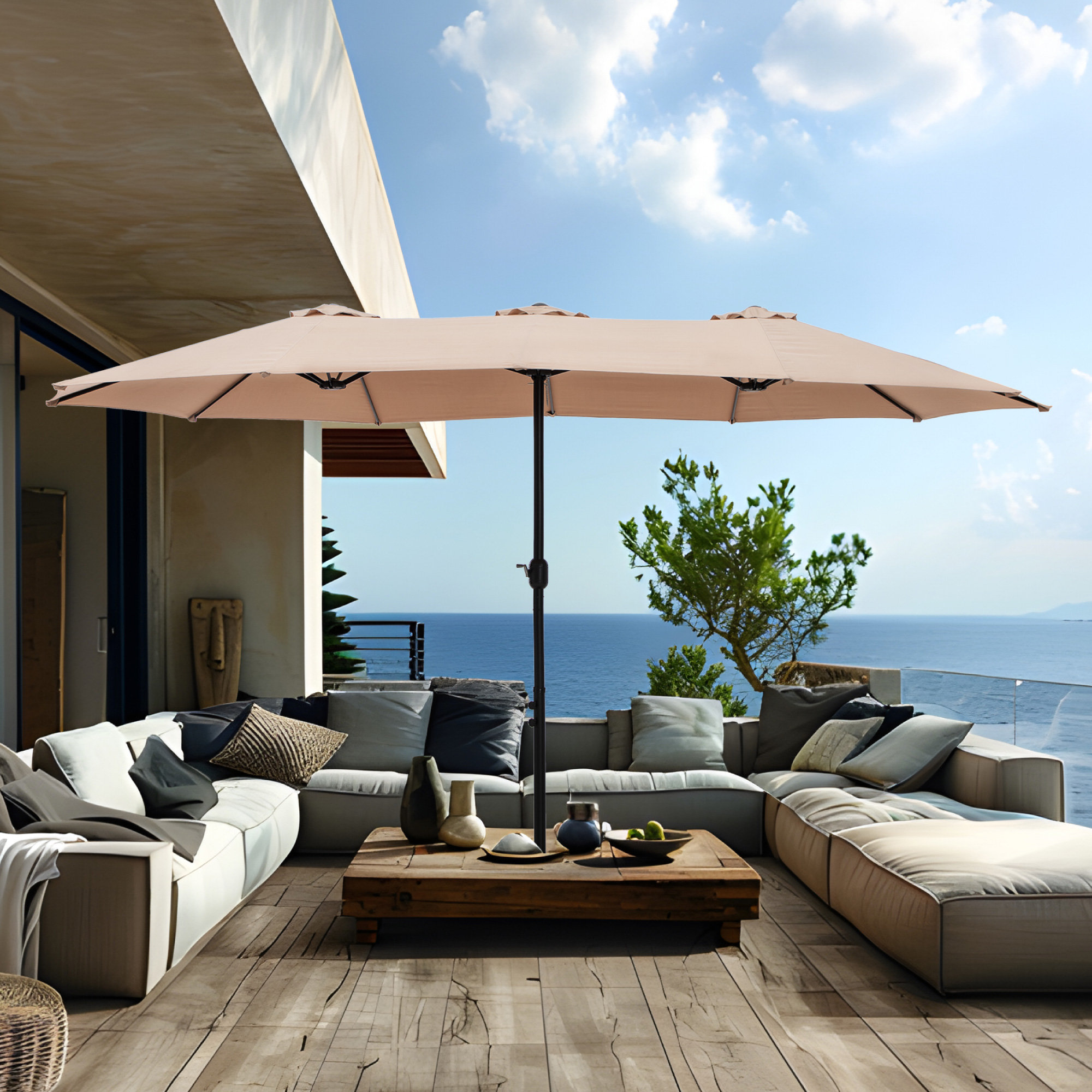 RADIATE 、ヤマダヤ、 ネイビー シフォン トップス Sol 72 Outdoor™ Nyasia 15 ft x 9 ft Rectangular Market Umbrella